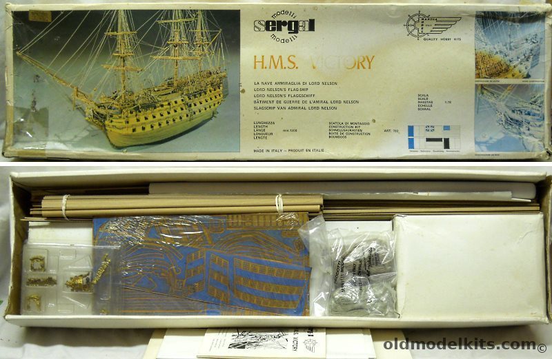Sergal 1/78 HMS Victory Flagship of Lord Nelson - 51 Inch Long Plank-On-Frame Ship, 782 plastic model kit